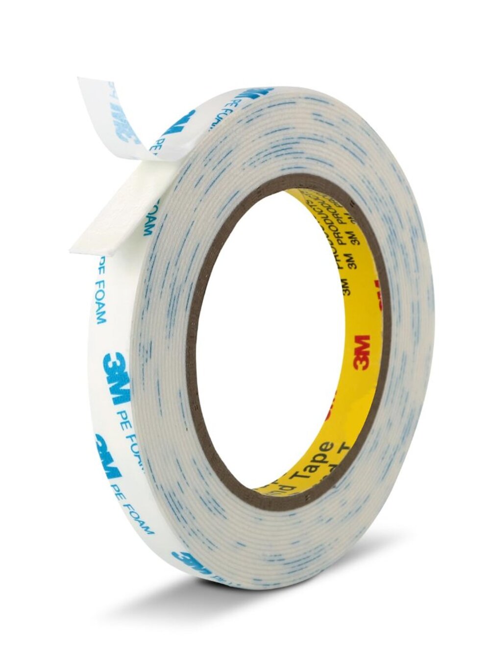 3M Double Sided Tape, 1/2" x 18Ft Foam Tape, , White